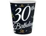  Happy Birthday 30 B&C papír pohár 6 db-os 200 ml (MLG151152) - aprotalpak