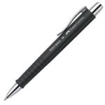 Faber-Castell Golyóstoll, nyomómechanizmussal, fekete testtel, FABER-CASTELL "Poly Ball", kék