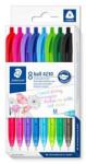 STAEDTLER Golyóstoll, 1 mm, nyomógombos mechanizmus, STAEDTLER® "4230 M", 8 különböző szín, 8 db