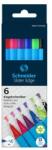 Schneider Golyóstoll készlet, 0, 7 mm, kupakkal, SCHNEIDER "Slider Edge XB", színkeverék, 6 db
