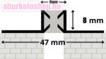 P&A Rodelux PVC dilatációs profil Manhattan 8 mm dilatációs szélesség 8 mm laphoz 250 cm (PVC-DIL4431-8)