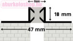 P&A Rodelux PVC dilatációs profil Manhattan 8 mm dilatációs szélesség 10 mm laphoz 250 cm (PVC-DIL4431-10)