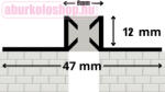 P&A Rodelux PVC dilatációs profil Manhattan 8 mm dilatációs szélesség 12 mm laphoz 250 cm (PVC-DIL4431-12)