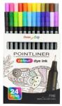 Pentel Jelölő, készlet, 0, 4 mm, PENTEL "Pointliner", 24 különböző szín, 24 db