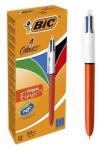 BIC Golyóstoll, 0, 3 mm, nyomómechanizmussal, 4 színnel, BIC "4 Colors Fine