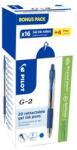 Pilot Géltoll, 0, 25 mm, nyomómechanizmussal, PILOT "G-2", bónuszcsomag, kék, 20 db