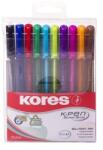 Kores Golyóstoll készlet, 1, 0 mm, kupakkal, háromszög alakú, KORES "K1-M", mix, 10 db