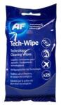 AF Tisztítókendő, monitorokhoz, alkoholmentes, nedves, 25 db, AF "Tech-wipes", 25 db