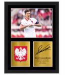 BELATONI Keretezett kép Robert Lewandowski Lengyelország ajándék rajongónak 40x30 cm (Lewy Polska autograf 40x30 cm)