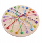 Logikai játék színes zsinórokkal a deszkán, tiplikkel Montessori módszer (764517444541)