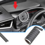 AVEX Banda decorativa pentru interiorul vehiculului, lungime 2m, din piele ecologica, culoare Neagra + cusatura Alba (AVX-DA105A)