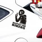 AVEX Sticker autoadeziv pentru vehicule Off Road, model Respect For Bikers , dimensiune 17 x 12 cm, culoare Neagra (AVX-OFFROAD-08)