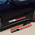 AVEX Set 2 stickere autoadezive Tuning in doua culori, model Racing Stripes V3 , dimensiune 58 cm, culoare Alb + Rosu (AVX-TUNING-22)