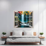 AVEX Folie imprimata color pentru decor perete locuinta, dimensiune 125 x 110cm, model: VIEW TO HAVEN 38 (AVX-AW38)