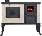 eSemineu Premium 90 cm Terracotta Stove With Glass Door and Oven 7 kW left