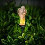 Garden of Eden Szolár angyalka - madárral - 1 melegfehér LED - műgyanta - 48 x 11 x 6, 5 cm Garden of Eden 13002C (13002C)