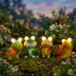 Garden of Eden Szolár állatfigurák - 4 féle - 2 melegfehér LED - 9 cm Garden of Eden 11429A (11429A)
