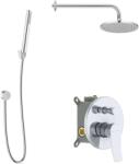 kielle Nefia - Set de duș cu baterie încastrată, pentru 2 consumatori, cu accesorii EcoSpare și corp montare, crom 20627SP120 (20627SP120)