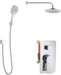 kielle Vega - Set de duș cu baterie încastrată, pentru 2 consumatori, cu accesorii EcoSpare și corp montare, crom 20618SP120 (20618SP120)