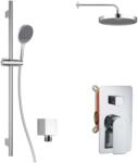 kielle Vega - Set de duș cu baterie încastrată, pentru 2 consumatori, cu accesorii EcoSpare și corp montare, crom 20618SP70 (20618SP70)