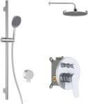 kielle Nefia - Set de duș cu baterie încastrată, pentru 2 consumatori, cu accesorii EcoSpare și corp montare, crom 20627SP90 (20627SP90)