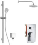 kielle Vega - Set de duș cu baterie încastrată, pentru 2 consumatori, cu accesorii EcoSpare și corp montare, crom 20618SP80 (20618SP80)