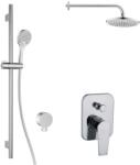 kielle Harmonia - Set de duș cu baterie încastrată, pentru 2 consumatori, cu accesorii EcoSpare și corp montare, crom 20623SP80 (20623SP80)