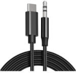 Lemontti Cablu audio Lemontti USB-C Male la Jack 3.5 mm Male, 1m, Black (LAUXCTCBK)
