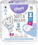 Bella Baby Happy Soft&Delicate scutece de unică folosință cu canale Midi 5-9 kg 16 buc