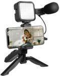 LogiLink Vlogger Kit LED fénnyel, mikrofonnal + állvánnyal 4, 7-7"-os okostelefonokhoz (AA0157) (AA0157)