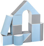 Vell Habkockák - óriási építőkészlet 11 db white-baby blue-grey