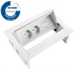 Fellowes Priza modulara eGST, Filex Power Desk In, 2x 230V, keystone, alb, Fellowes 681071