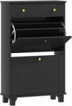 HomCom Dulap pentru pantofi îngust cu sertare cu uși basculante și raft reglabil, 60 x 23, 5 x 98, 5 cm, negru | Aosom Romania (837-387V80BK) Pantofar