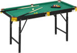 SPORTNOW Masă de Biliard Reglabilă pe Înălțime cu Accesorii, Masă din MDF și Oțel Carom, 140x60x55-75 cm, Verde | Aosom Romania (A70-082V00GN)