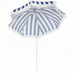 Outsunny Umbrelă de Plajă cu Franjuri Ø180 cm Umbrelă pentru Terasă Exterioară cu Înălțime Reglabilă Înclinare 30° Albastru și Alb | Aosom Romania (84D-483V00BU)