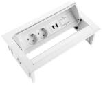 Fellowes Priza modulara eGST, Filex Power Desk In, 2x 230V, USB A+C, Keystone, alb, Fellowes 681074
