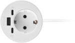 Fellowes Priza modulara, Schuko, Power-Spot Filex, USB A+C, extensie USB C, alb, Fellowes 681101