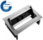 Fellowes Priza modulara eGST, Filex Power Desk In, 2x 230V, keystone, inox, Fellowes 681072