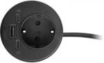 Fellowes Priza modulara, Schuko, Power-Spot Filex, USB A+C, extensie USB C, negru, Fellowes 681100