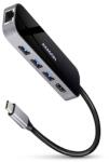 Axagon SuperSpeed USB-C Combo 6in1 USB Hub dokkoló, fekete (HMC-6GL)