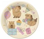 POL-MAK Farfurii de hârtie cu model capibara - 18 cm, set de 8 bucăți (TD01_OG_045301)