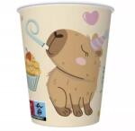 POL-MAK Pahare de hârtie cu model capibara - 250 ml, set de 8 bucăți (KD01_OG_045301)