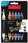 Faber-Castell Marker decorativ, set, 1.0/3.0 mm, față-verso, acrilic, FABER-CASTELL "Shake&Paint", 6 culori diferite, 6 buc