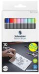 Schneider Marker în formă de pensulă, set, cu vârf flexibil, SCHNEIDER "Paint-It 070", 10 culori diferite, 10 buc