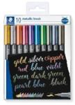 STAEDTLER Marker decorativ, 1-6 mm, vârf conic, STAEDTLER "8321", 10 culori metalice diferite, 10 buc