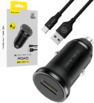 Blavec autós töltő BS-01A-C Road - USB - QC 3.0 18W USB-C kábellel (CCBS01ACR-UB) fekete - studioeszkozok