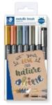 STAEDTLER Marker decorativ, 1-6 mm, vârf conic, STAEDTLER "8321", 6 culori metalice diferite, 7 buc