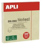 Apli Blocnotes autoadeziv, "Z", 75x75, 100 de coli, APLI, galben, 100 de coli