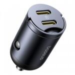 Baseus Tiny Star autós töltő, 30W, 3A, 2 x USB-C, fekete C00035001121-03