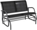 Aosom 2 személyes fekete kerti hintapad 200 kg teherbírás 120x70x85 cm fekete kerti bútor
